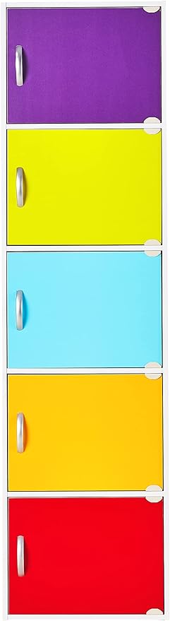 HODEDAH IMPORT Bookcase, Rainbow, 5 Door