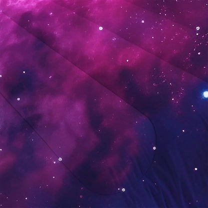 Galaxy Comforter Sets Queen Size Purple Outer Space Bedding Set for Teen Girls Boys Kids Children Bedroom Dorm Quilt 1 Comforter + 2 Pillow Cases