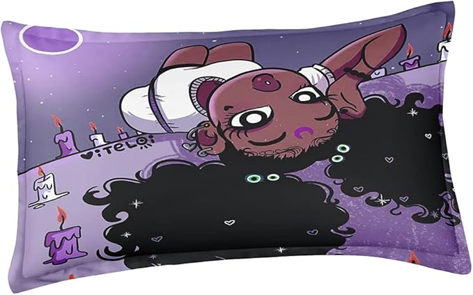 Full Bedding Sets for Girls, African American Black Girl Magic Comforter Set with Girl Lay on Bed, Purple Bed Set for Toddler Kids, Little Girls Bedroom Decor, 1 Comforter with 2 Pillowcases