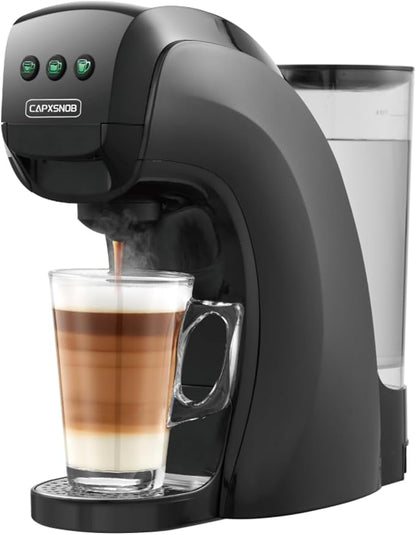 Warriors1 4-in-1 Coffee Maker & Espresso Machine for Pods & Ground, 20 Bar | Fits K Cup/Nespresso/Dolce Gusto Pods/Ground, 3 Cup Sizes & Custom Vol/Temp, 5.3" W for Kitchen/Office/Dorm, Durable PA66+GF