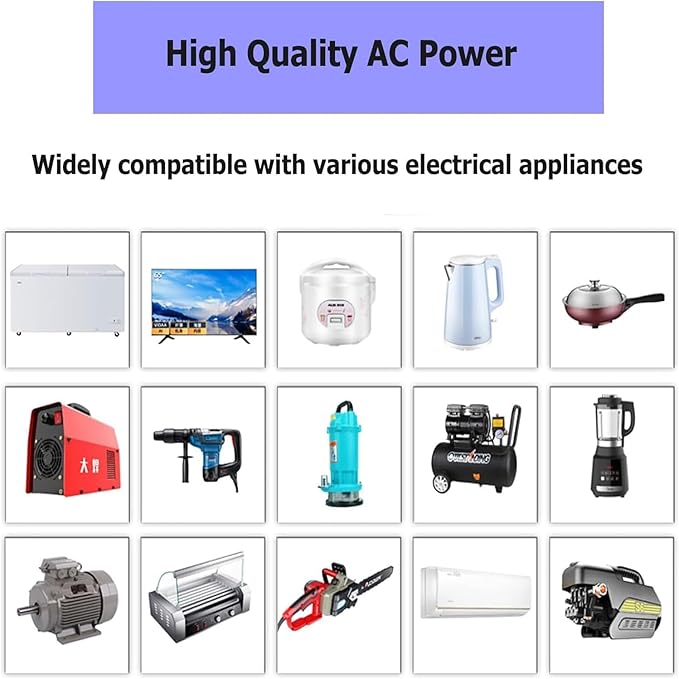 2000W Pure Sine Wave Inverter-24V DC to 110V 120V AC Power Converter with 4 AC Outlets, 24 Volt Power Inverter for Truck, Rv, Camping, Home, Emergency Pow