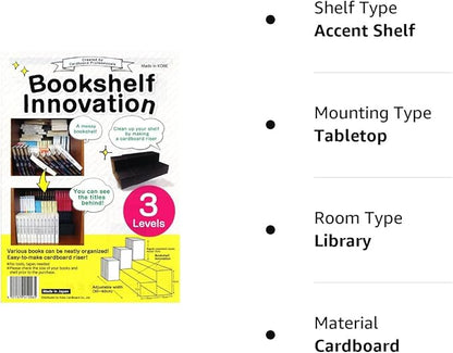 Bookshelf Innovation Made in Japan, Manga organizing kit (3Levels, Black)