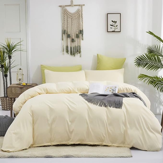 Light Yellow Comforter Set King Off White Bedding Set Beige Comforter Set King Men Breathable Ivory Bedding Set Women Soft Off White King Ivory Bedding Comforter Set King
