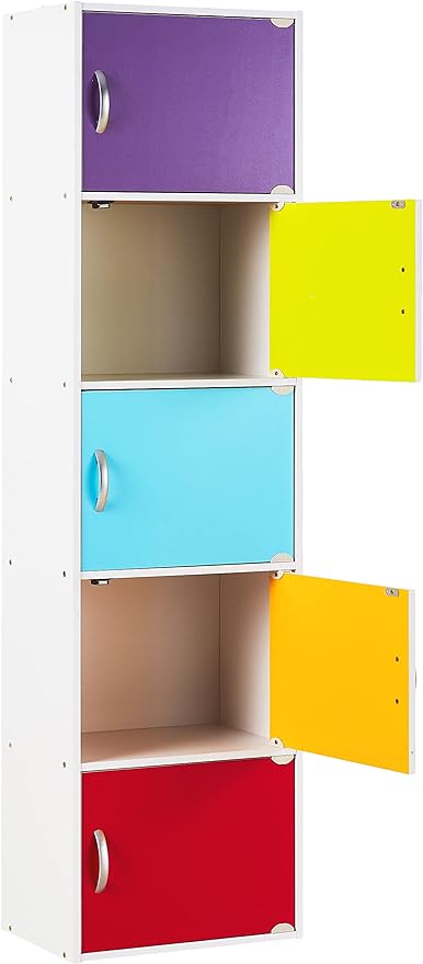 HODEDAH IMPORT Bookcase, Rainbow, 5 Door