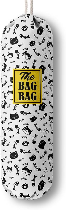 Grocery Bags Holder Organizer For Shopping Bags, Wall Mount Plastic Bags Storage Container Dispensers, Pet Lovers Home Kitchen Bags, The Bag Bag Grocery Bag Holder, Gifts For Women Cat Mom Dad (G-38)