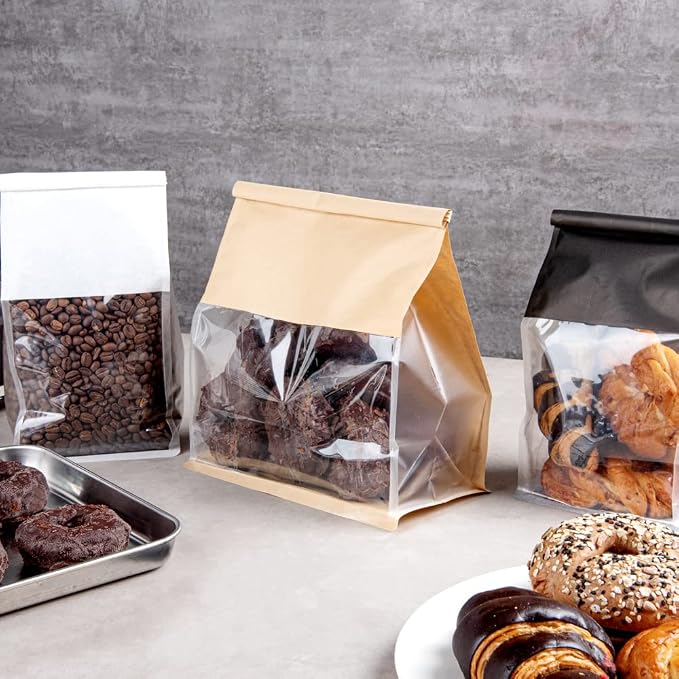 Restaurantware Kraft Paper Cotton Tin Tie Bag, 100 Pack