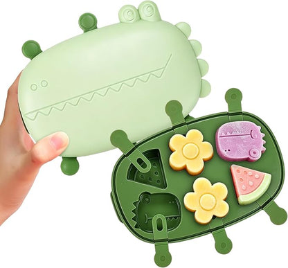 Silicone Popsicle Mold Fun Shaped Dinosaur Popsicle Silicone Molds with 6 Sticks, Reusable Small Mini Ice Popsicle Molds Set, Easy to Clean and Dishwasher Safe