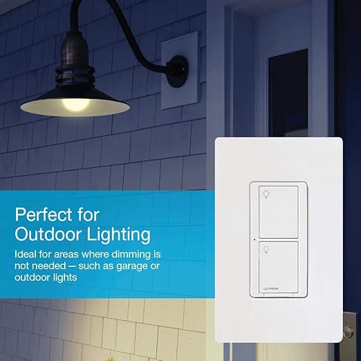 Lutron Caseta Original Smart Switch with Wallplate (Lutron Smart Hub Required), for LED Lights and Fans, 5 Amp, Single-Pole/3Way, Neutral Required, PDW-5ANS-WH-A, White