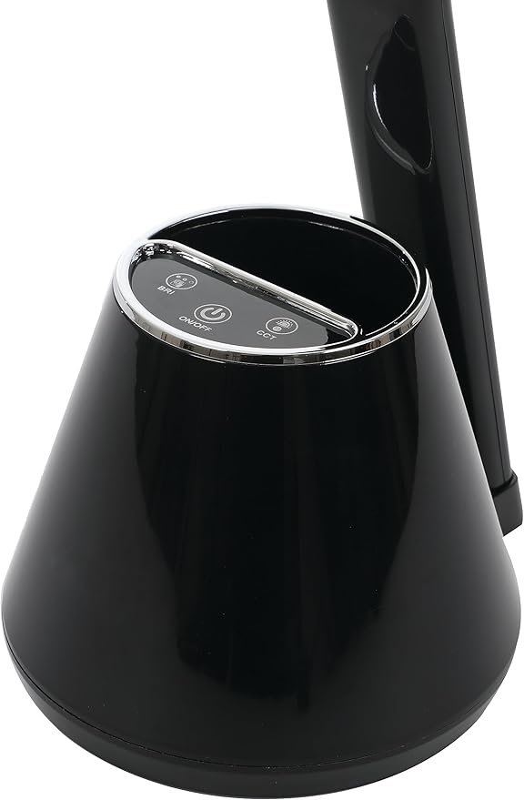 Folding Mini Desk Lamp - Dimmable Touch Control 8W LED Portable Light - Foldable 17.67" H Table Top Lamps for Office Home & Travel, Black