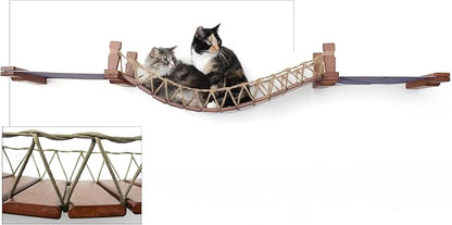 CatastrophiCreations The Cat Mod - Wall-mounted Cat Bridge with Fabric Lounger for Cats