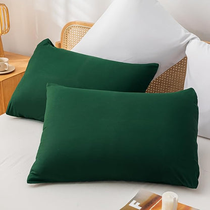Comforter Set California King Size Dark Green 3 Pieces Boho Bed Comforter Sets Emerald Cal King Oversized Soft Lightweight Bedding Set for All Season (1 Comforter, 2 Pillowcases)