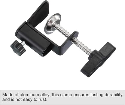PATIKIL 0.49" Hole Dia. Desk Clamp, 2 Pcs Universal C-Clamp Base with Adjustable Screw for Microphone Mic Arm Table Lamp Mount Holder, Black