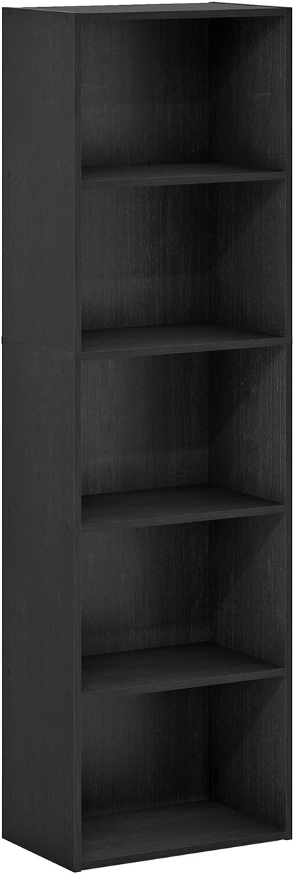 Furinno Luder Bookcase / Bookshelf / Storage Shelves, 5-Tier, Blackwood