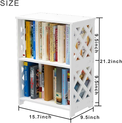 Small Bookshelf, 3-Tier White Bookcase for Kids & Adults | 2-Shelf Open Storage Organizer for Bedroom, Living Room & Office | Ideal Small Bookshelf & Bookcase for Small Space