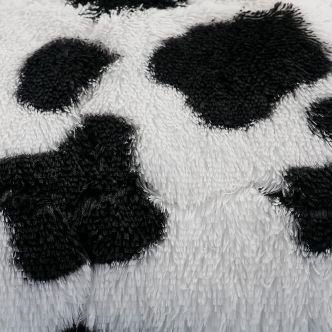 Faux Fur Kids Girls Cow Print Comforter Sets King - 3PC Bed Set Warm Comfortable Soft Plush Flannel Velvet Fluffy Fuzzy Bedding（Comforter x 1 Pillowcases x 2）