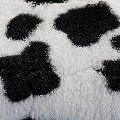 Faux Fur Kids Girls Cow Print Comforter Sets Twin/Full - 3PC Bed Set Warm Comfortable Soft Plush Flannel Velvet Fluffy Fuzzy Bedding（Comforter x 1 Pillowcases x 2）