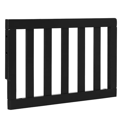 Convertible Crib Toddler Guard Rail in Matte Black Vintage, Converts Cribs to Toddler Beds, Solid Wood Construction