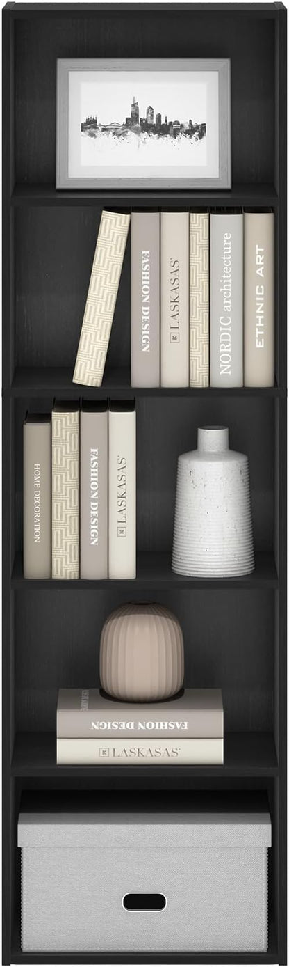 Furinno Luder Bookcase / Bookshelf / Storage Shelves, 5-Tier, Blackwood
