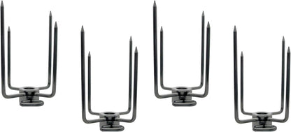 OneGrill Stainless Steel Grill Rotisserie Spit Rod Forks (Fits: 1/2 Inch Hexagon, 3/8 Inch Square, 1/2 Inch Round). 2-Pack (Includes 2 Sets)