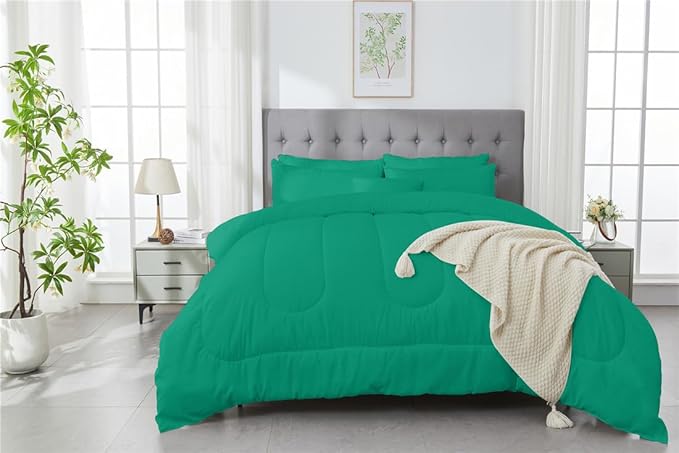 3 Piece Solid Color All Season Bedding Comforter Set Microfiber Soft Lightweight Bedding Set for Kids Teens Adults Room Decor with 1 Comforter and 2 Pillowcases Twin