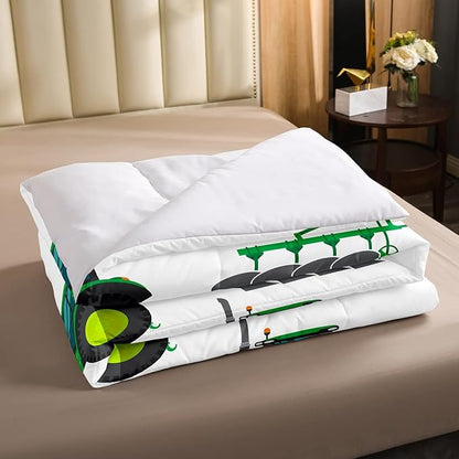 Tractor Bedding Set Twin Size Equipment Trucks Comforter Excavator Comforter Set for Child Kids Boys Teens Construction Site Car Quilt Set for Car Theme Room Bedroom Dorm Decor with 1 pillow case