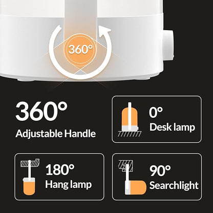 Portable Cordless Lantern Table Lamp, 360° Portable Handle, Stepless Dimmer, Powerful Long-Lasting 50hrs, Rechargeable LED Lantern for Camping Bedroom Party