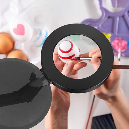 Magnifying Glass with Light with Base Controler, 5 Color Modes Stepless Dimmable LED Lighted Desk Lamp,Magnifying Glass with Light and Stand, Hands-Free Desk Magnifier Light for Craft Hobby Painting