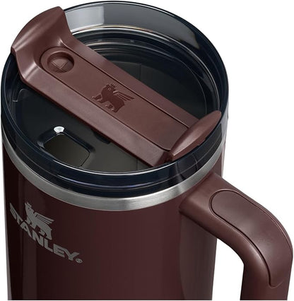 STANLEY Quencher H2.0 Flow State Tumbler, 40 oz, Mahogany Gloss | Handle and Straw | 3-Position Lid | Cup Holder Compatible for Travel | Insulated Stainless Steel Cup | BPA-Free