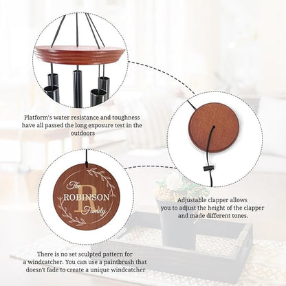 ASTARIN Personalized Wind Chimes Outdoor Deep Tone,35'' Customized Memorial WindChimes for Loss of Loved One,Melody Wind Chime Unique as Sympathy Gift,Home Décor for Garden