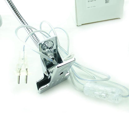 5W 3 Colors LED COB Clip on Light Silver 19.68 INCH 50 CM Tube Desk Flexible Table Bed Lamp Work Home Design lighting 110V 220V 85V - 265V AC with US Plug switch on off 500LM (Silver)