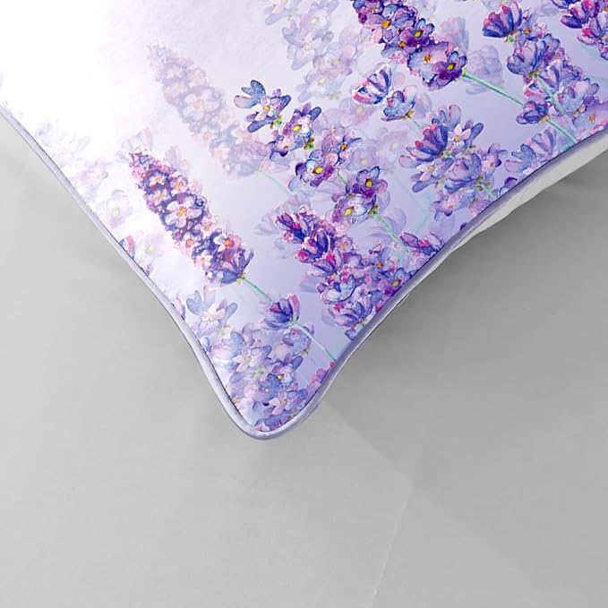Girls Purple Comforter Sets Full Size for Girls, Pretty Blonde Girls Love Purple Floral Quilt Bedding Sets for girls Bed in A Bag Comforter Set with 2 Pillowcases