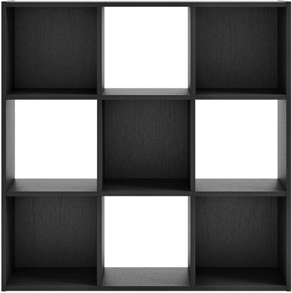 Signature Design by Ashley Langdrew Contemporary 9 Cube Storage Organizer or Bookcase, Black