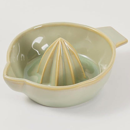 Ceramic Lemon Juicer Reamer Manual Citrus Lime Hand Squeezer Bowl Handheld | with Handle and Pour Spout, Easy to Use and Clean, Dishwasher Safe