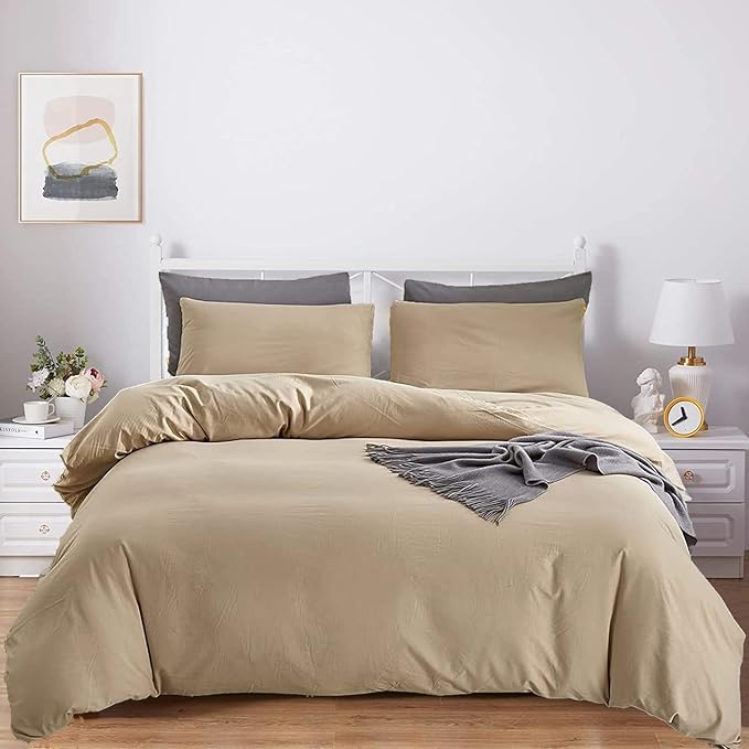 Champagne Comforter Set Cal King Solid Champagne Bedding Set Lightweight Women Soft Champagne Blanket 3 PCs Durable Light Khaki Colored Comforter Set Cal King Breathable Bed Comforter Set