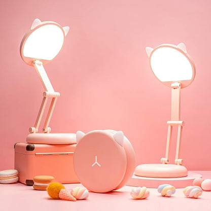 Cute Desk Lamp Foldable & Portable Lamp, Rechargeable+9 Brightness Pink Desk Lamp Kawaii Room Decor,Cute Lamp Kawaii Lamp Kawaii Desk Accessories,Pink Desk Lamp Cute Lamp Kawaii Room Decor Kawaii Lamp