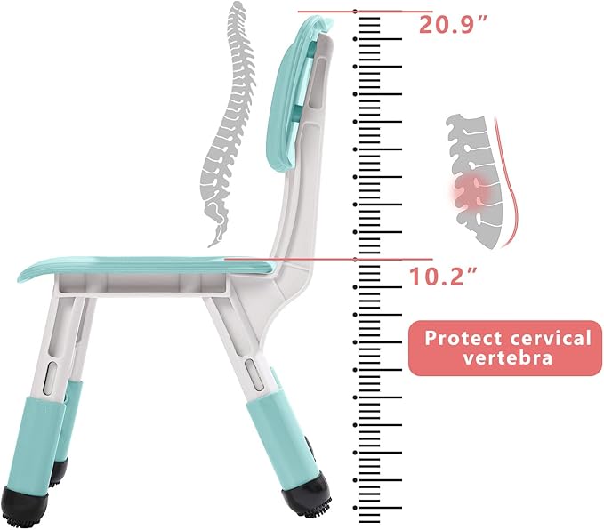 Adjustable Kid Chairs Indoor 3 Level Adjustable Suitable for Children Age 2-6. Maximum load-bearing 220LBS Suitable for Family Classroom and Nursery Child Seat Set (2-Pack-Mint Green)