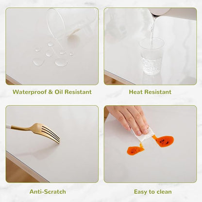 24 x 24 Inch Clear Table Cover, Protector for Dining Room, Kitchen, Office - 1.5mm Thick Plastic, Waterproof