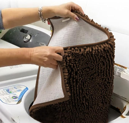Muddy Mat® Shown on TV – Super Absorbent Microfiber Dog Door Mat for Muddy Paws, Non-Slip Washable Pet Rug, Quick Dry Chenille Entryway Carpet, Machine Washable Indoor Outdoor mat, Brown 59"x24"