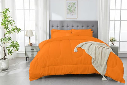 3 Piece Solid Color All Season Bedding Comforter Set Microfiber Soft Lightweight Bedding Set for Kids Teens Adults Room Decor with 1 Comforter and 2 Pillowcases Queen