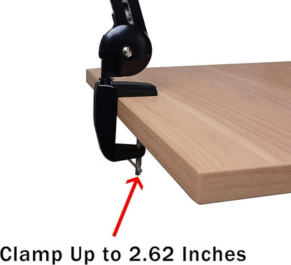 LED Magnifying Glass Desk Lamp for Close Work, Craft & Reading Table Light with Magnifier and Dust Cover 5 Inch Magnifier Glass Lens - Good for Reading, Arts & Crafts, and Close-up Tasks
