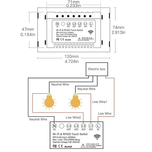 MOES 2.4GHz WiFi Wall Touch Smart Switch Neutral Wire Required, 3 Way Multi-Control, Glass Panel Light Switch Work with Smart Life/Tuya App, RF433 Remote Control, Alexa and Google Home White 4 Gang
