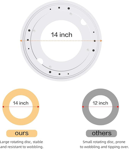 4 Tier Rotating Bookshelf 360 Display, Spinning Bookshelf Tower for Kids, Side Table, Floor Standing Bookcase Dtorage Rack, Circular Bookshelf Rotating for Living Room Study Room Office