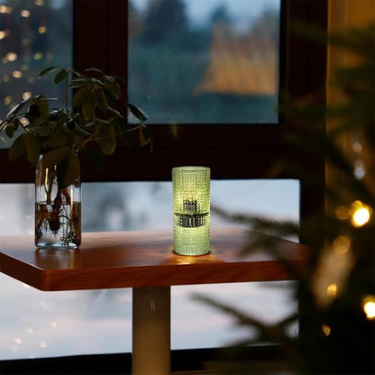 Battery Operated Lamp with Timer, Glass Cordless Lamps Beside Table Light,Small Lamp with for Home Decorative Living Corner Bedroom