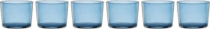 Oneida Stackables Blue Drinking Glasses, Set of 12 | glass, dishwasher safe | 6 short 8.5oz and 6 tall 14oz glasses | vibrant blue stackable design | 2.5 inch
