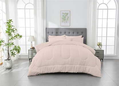 3 Piece Solid Color All Season Bedding Comforter Set Microfiber Soft Lightweight Bedding Set for Kids Teens Adults Room Decor with 1 Comforter and 2 Pillowcases King