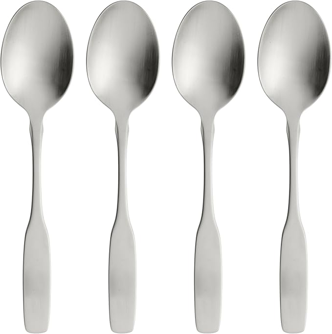 Oneida Paul Revere Dinner Spoons Silverware Set for 4, Flatware | 18/10 stainless steel, satin finish | 6.8 inch length | great for soup or everyday dining, cutlery set, utensil set