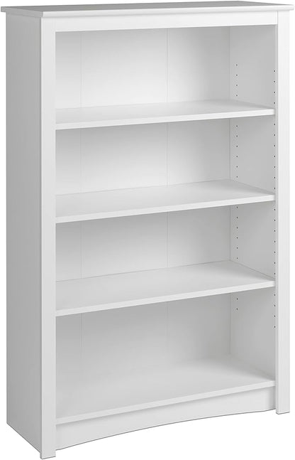 Prepac Home Office 4-Shelf Standard Bookcase, 31.5 in. W x 48 in. H x 13 in. D, White