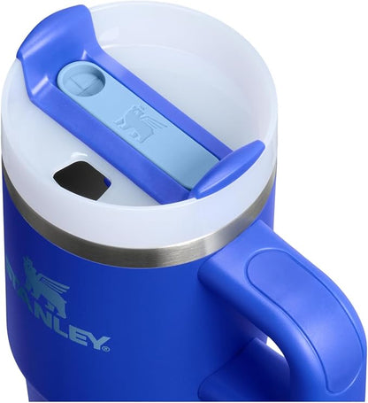 STANLEY Quencher H2.0 Flow State Tumbler, 14 oz, Cobalt | Handle and Straw | 3-Position Lid | Cup Holder Compatible for Travel | Insulated Stainless Steel Cup | BPA-Free