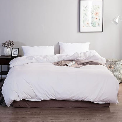 White Comforter Full Size Soft White Bedding Set 3 Pieces White Comforter Set 1 Full Comforter (80x90 inches) with 2 Pillowcases (20x26 inches) Durable White Full Size Comorter Set