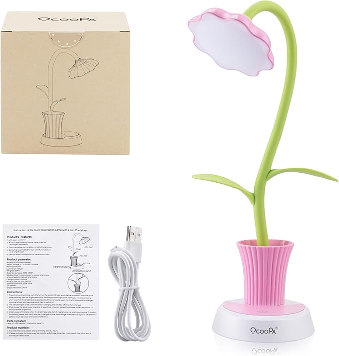 OCOOPA Kids Desk Lamp for Girls, Pink (Pink)